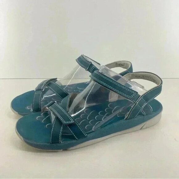 Clark’s Collection Blue and Gray Adjustable Sandals Women’s Size 8M - Picture 1 of 10